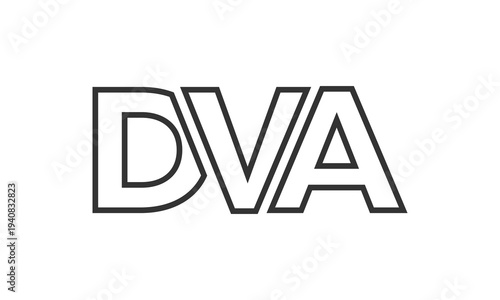 DVA logo design template with strong and modern bold text. Initial based vector logotype featuring simple and minimal typography. Trendy company identity.