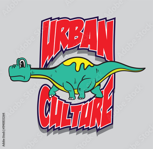 dinosaur illustration with japanese style for kaijune event urban culture
