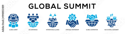 Glyphcolor - Global Summit web banner vector illustration concept