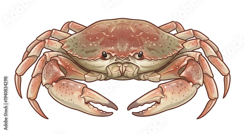 Vector illustration of fresh raw crab isolated on white background
