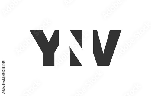 YNV logo design. Initial letter Y N V bold font style for tech startups, consulting, corporate branding. Creative company name, headlines typography identity, trendy logotype.