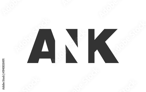 ANK logo design. Initial letter A N K bold font style for tech startups, consulting, corporate branding. Creative company name, headlines typography identity, trendy logotype.
