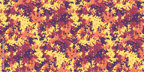 Abstract autumnal camouflage pattern.  Warm, earthy tones create a vibrant, textured design perfect for fashion, textile, or digital projects.