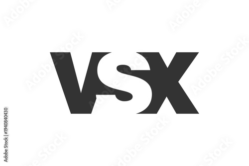 VSX logo design. Initial letter V S X bold font style for tech startups, consulting, corporate branding. Creative company name, headlines typography identity, trendy logotype.