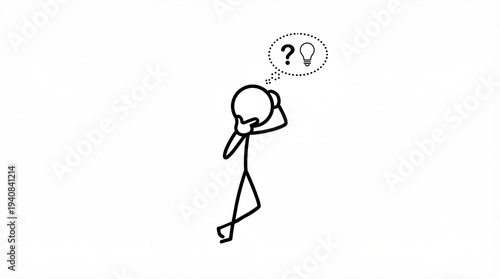 Illustration of a person contemplating a location with uncertainty and questioning their decision while standing