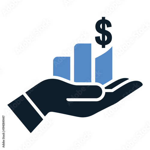 Growing Financial Chart with Dollar Symbol Held in a Human Hand