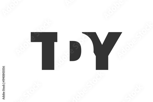TDY logo design. Initial letter T D Y bold font style for tech startups, consulting, corporate branding. Creative company name, headlines typography identity, trendy logotype.