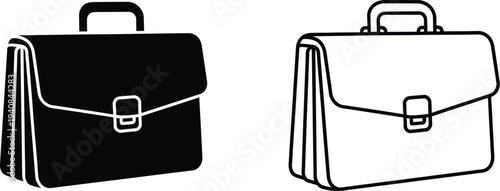 Modern briefcase clutch design vector icons isolated on transparent background, Vector