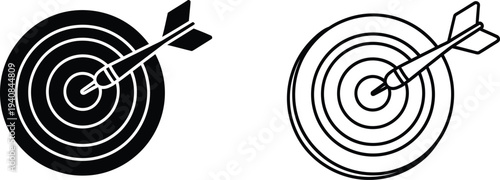 Target practice arrow bullseye design isolated on transparent background, Vector