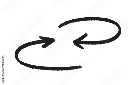 シンプルな手描きの矢印素材　クレヨンタッチ