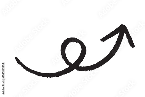 シンプルな手描きの矢印素材　クレヨンタッチ