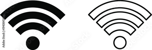 Modern wifi signal icons - network connection symbols isolated on transparent background, Vector