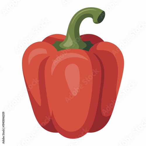 red bell pepper isolated on a white background