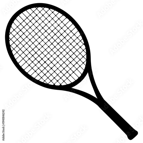 Tennis racket Silhouette for club of badminton