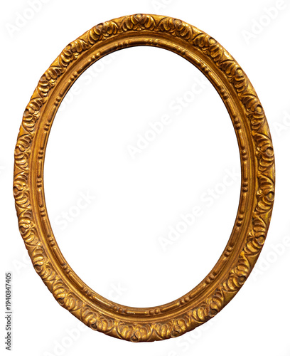 	
Oval gold vintage picture frame with transparent background (png image)	
