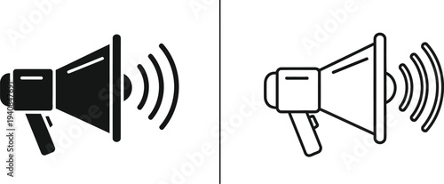 Modern megaphone icons set - vector illustration isolated on transparent background, Vector