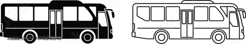 Modern bus designs: transit vehicles illustration isolated on transparent background, Vector