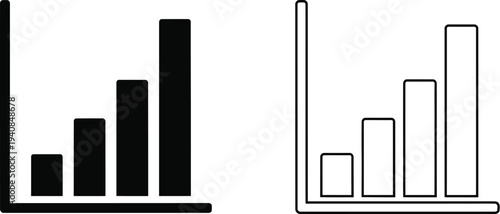 Growth trends: abstract bar graphs isolated on transparent background, Vector