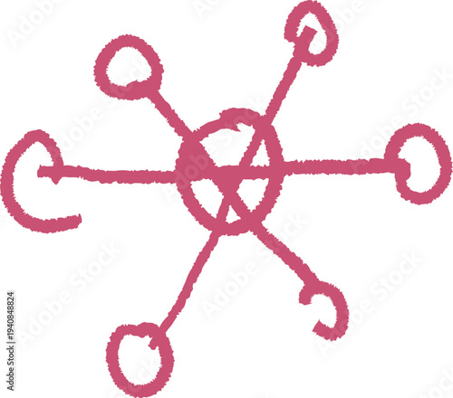 Abstract Star Scribble Pen Doodle