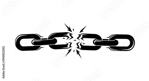 Broken Metal Chain Link Fracture.