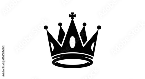 Black Crown Icon Symbol Royalty.
