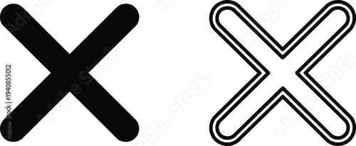 Modern minimalist cross symbols design isolated on transparent background, Vector