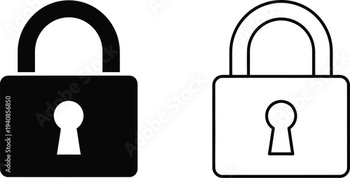 Lock and unlock icon Vector