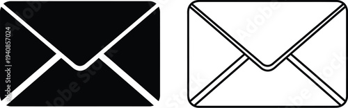 Black and white envelopes Vector