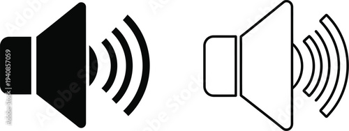 Sound waves speakers Vector