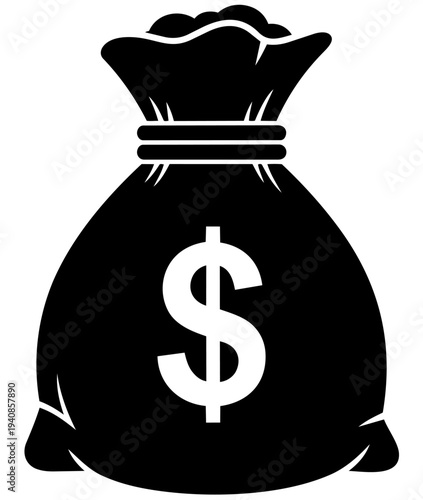 Money bag vector illustration with dollar sign for finance and wealth graphic design concepts