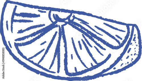 Lemon Wedge Engraved Sketch