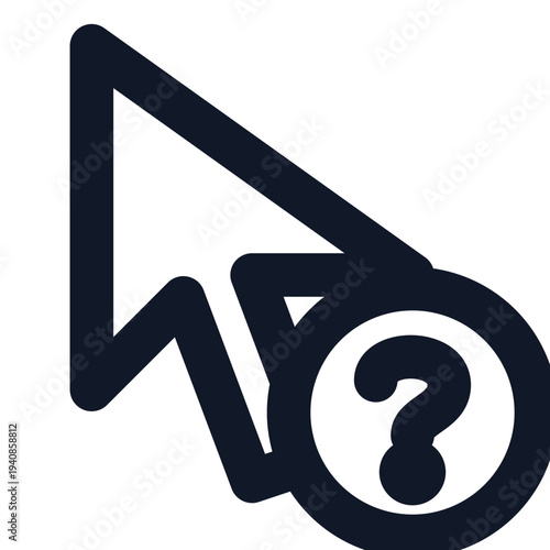 Mouse cursor pointer question icon outline vector