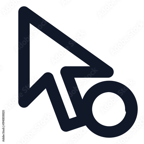 Mouse cursor progress icon outline vector