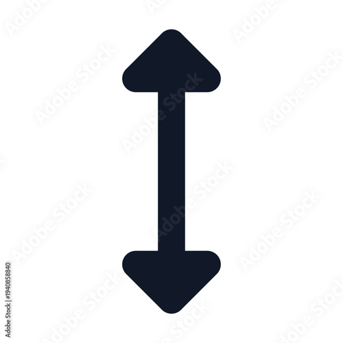 Mouse cursor resize ns icon outline vector