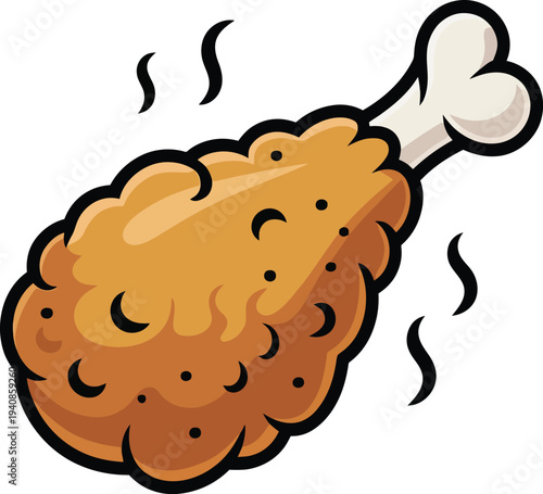 Cute cartoon a illustrator vector fried chicken