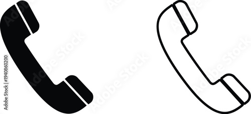 Black and white phone icons Vector