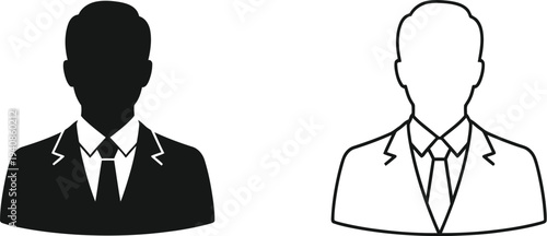 Businessman silhouette and line art Vector