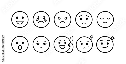 Social media outline icon set. communication, chat icons outline collection