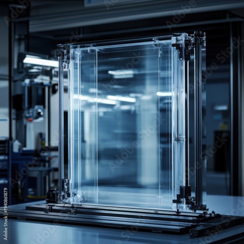 Large Transparent Ballistic Glass Panel Mounted for Security