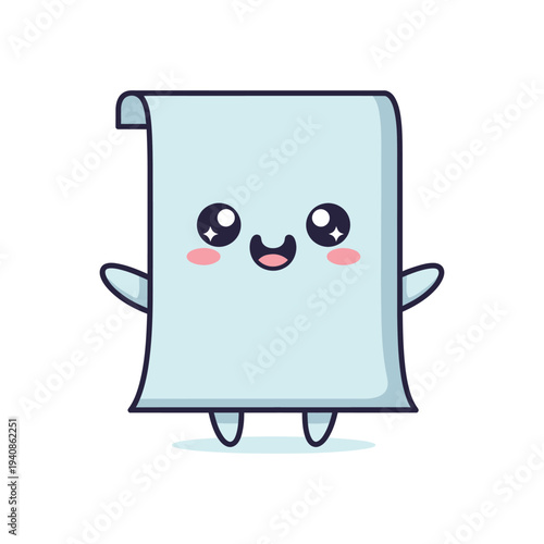Cartoon Character Towel Face Smiling.