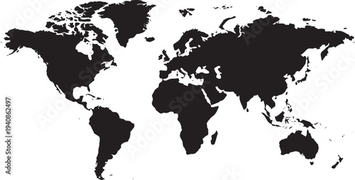 world map silhouette vector