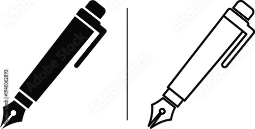Fountain pens illustration Vector