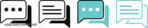 Modern chat icons for digital communication and messaging