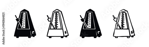 Traditional Metronome Music Practice Tool Vector Icons Set