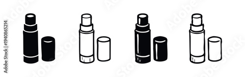 Isometric Lip Balm Stick Icon Set Vector Illustration