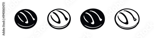 Coffee bean icons set. Fresh roasted coffee beans for drinks, cafe and breakfast designs.