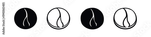 Coffee bean vector icons. Beverage and cafe element set for coffee shop branding and menus.