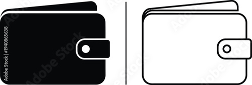 Black and white wallet icon Vector
