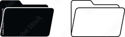 Black and white folder icons Vector
