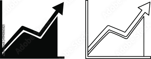Business growth chart graphs Vector